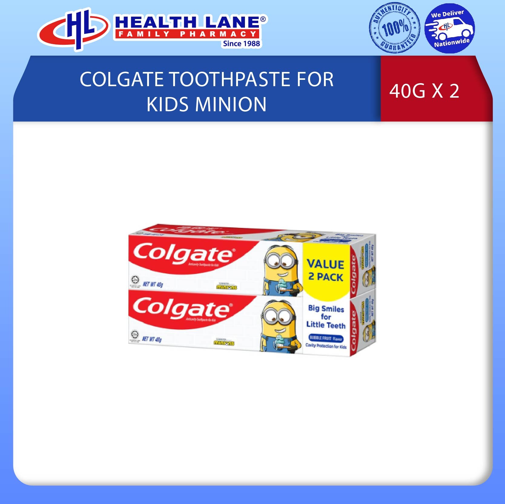 COLGATE UBAT GIGI KANAK-KANAKS MINION 40G X 2 